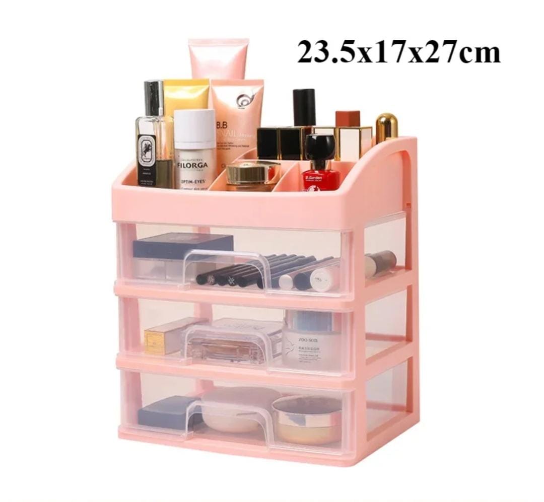 ✅Big pretty make up organiser with many compartments,Has 3 layers/drawers,It is perfect for holding cosmetics. (Hair and skincare products e.g. Makeup brushes & lipsticks