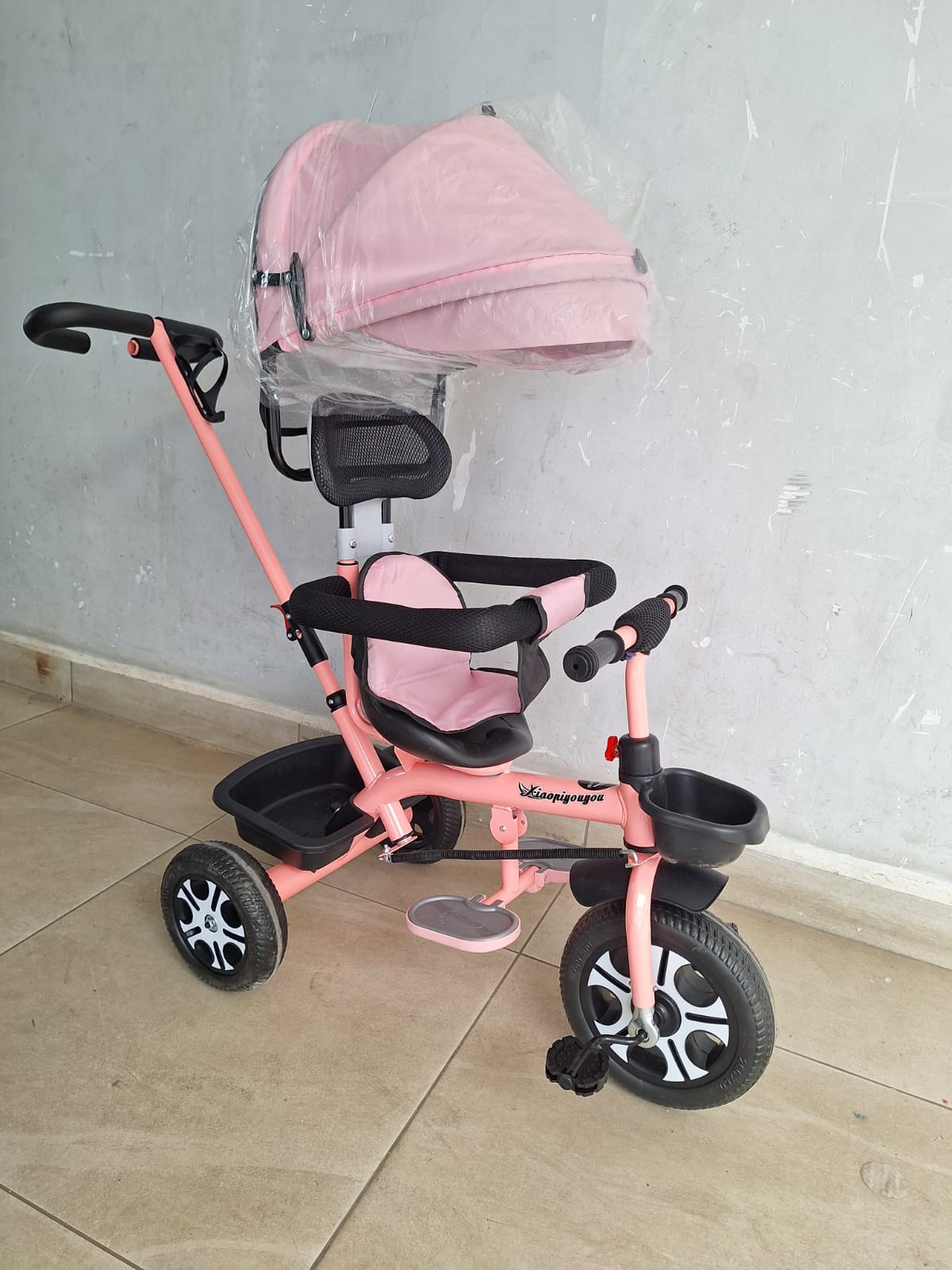 Convertible Kids Tricycle with Canopy and Push Handle