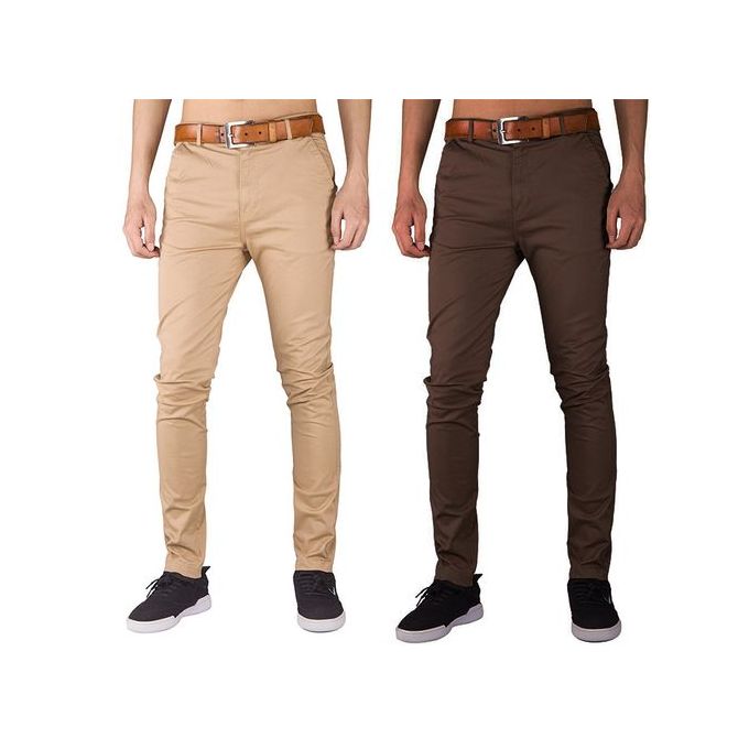 Turkey Style Non-fading Khaki Pants 2 pack