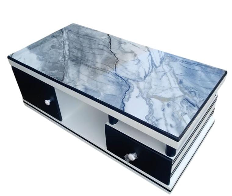 Modern luxury black & white 5ft length furniture 55" TV Stand with marble look top