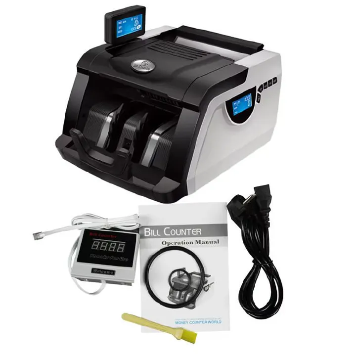 Portable Double Screen Bank Grade Currency Counter 110V 900 Pcs UV Detection & Money Detector