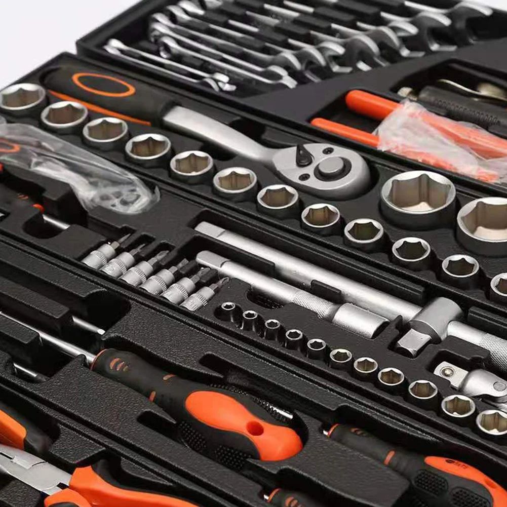 85 pcs maintenance mechanic repair tool set household set auto repair tool set socket wrench set box