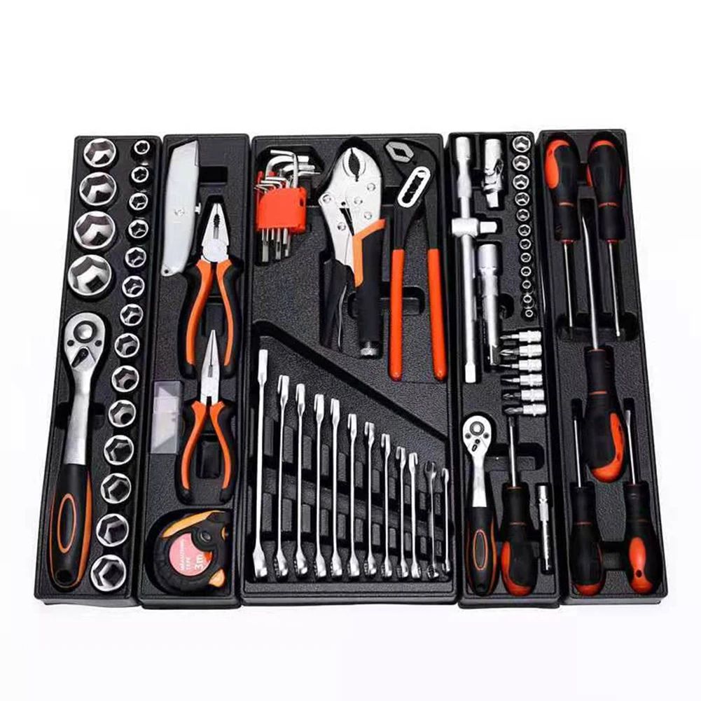 85 pcs maintenance mechanic repair tool set household set auto repair tool set socket wrench set box