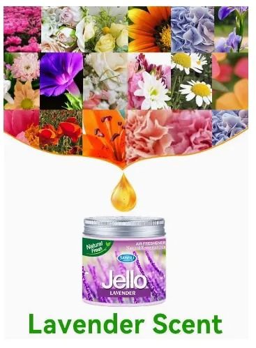 Jello Air Freshener Lavender Scent Odor Eliminator Scent Freshener Room Closets Bathrooms Car 220g