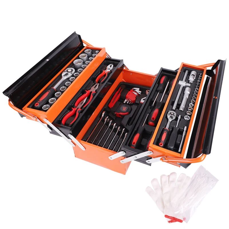 168 Pieces Manual Mechanical Socket Ratchet Wrench Combination Tool Kit Home Repair Tool Set