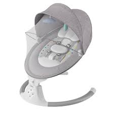 Electric Smart Baby Electric Rocking Chair Baby Swing Cradle w/ Bluetooth Music-Grey Multicolor