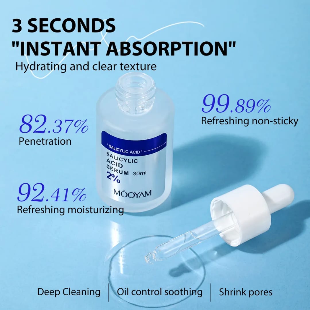 SALICYCLIC ACID PORE SHRINKING SERUM QUICK REMOVE BLACKHEADS SMOOTH SKIN TIGHTEN FACE ELIMINATES LARGE PORES KOREAN PRODUCT