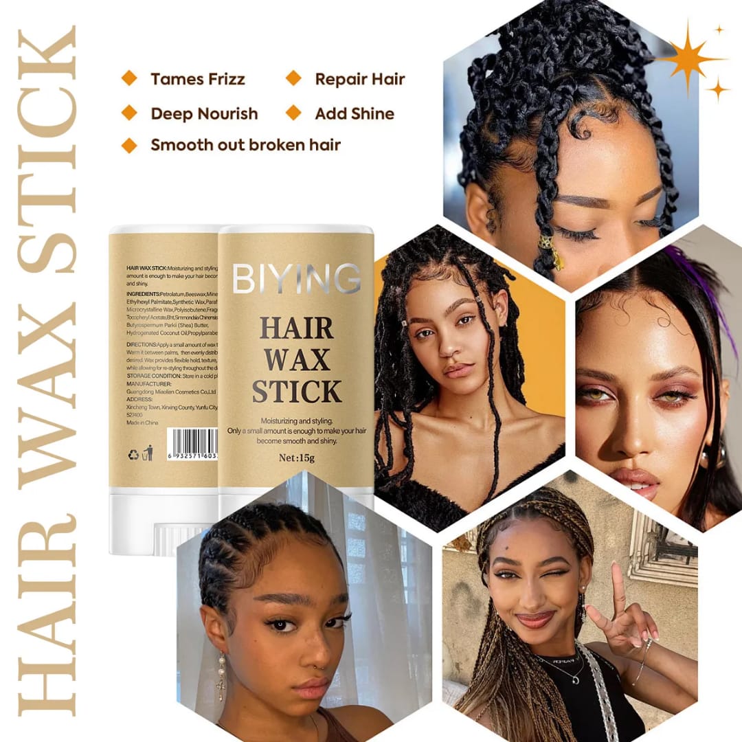 HAIR WAX STICK STRONG HAIR STYLING EDGE WAX LONGLASTING STYLE IT ON NATURAL HAIR AND WIGS