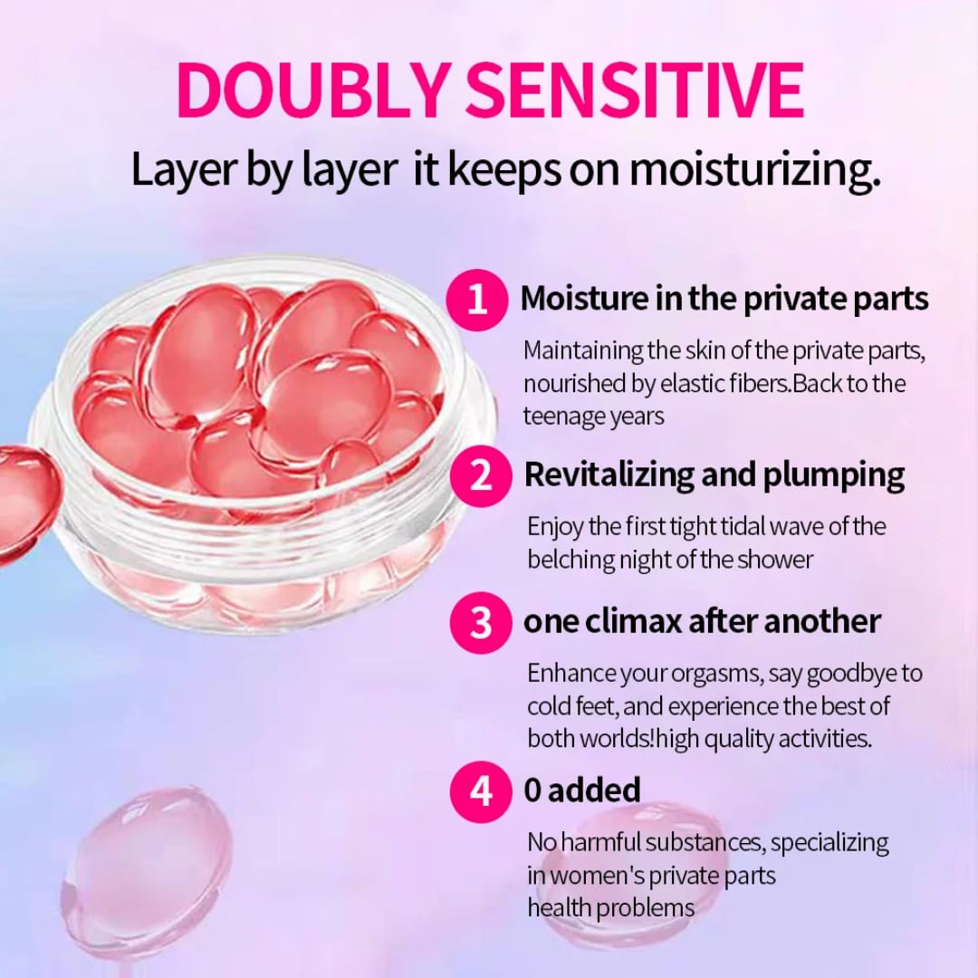 YONI ORGASM CAPSULES;ENHANCES ORGASM INTENSITY, TIGHTNESS EFFECT,   CREATES TOTAL BODY RELAXATION & MENTAL EASE   HEIGHTENS VULVA SENSITIVITY INCREASES DESIRE, MOOD & CONFIDENCE LIBIDO BOOSTER