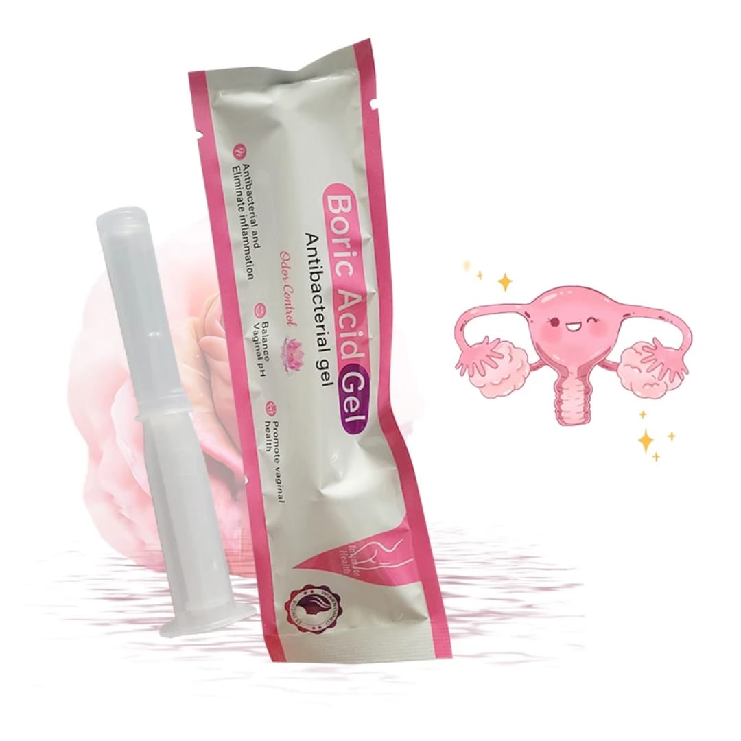 VAGINAL BORIC ACID GEL MOISTURIZER BALANCES PH ,ODOR CONTROL, RELIEVES ITICHINESS AND INFECTIONS GIVES YOU AN INSTANT FRESHNESS AND FEMININE WELLNESS