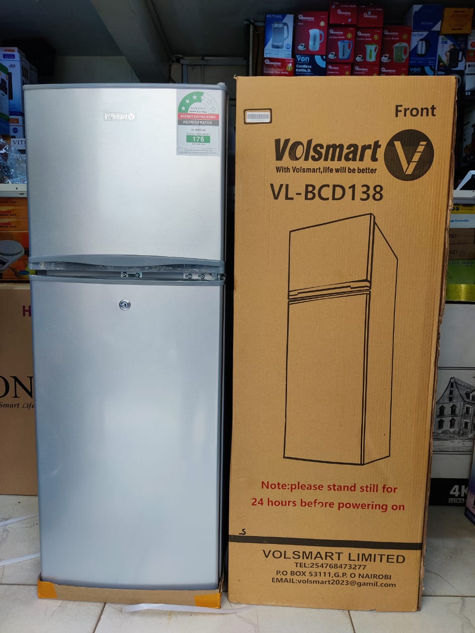 ❄️ VOLSMART 138L DOUBLE DOOR FRIDGE – Energy Efficient Refrigerator with Freezer, Stylish, Spacious & Durable for Home or Office Use 🏠