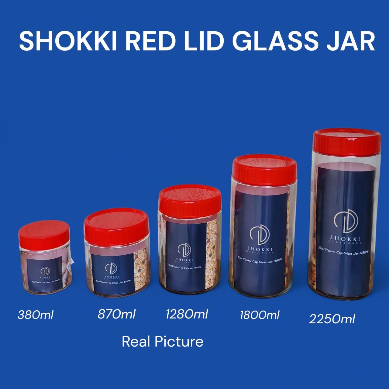⭐ SPECIAL DEAL OFFER ⭐ Shokki Red Lid Glass Jars – Airtight, Stylish Kitchen Storage Containers Set