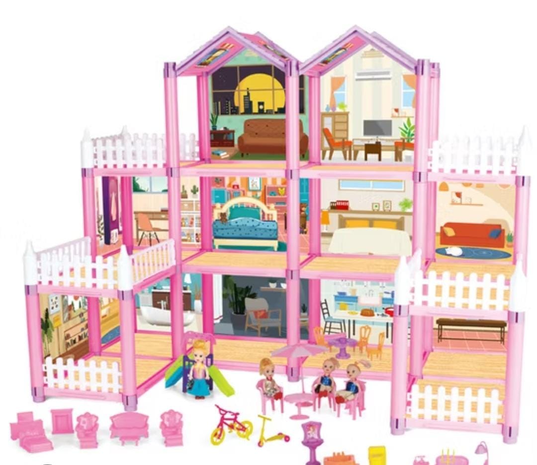 🛒 Quick Offer 🛒 Dream Doll House Kids Playset DIY Mini House Furniture Toy Set Girls Educational Pretend Play Toy Gift