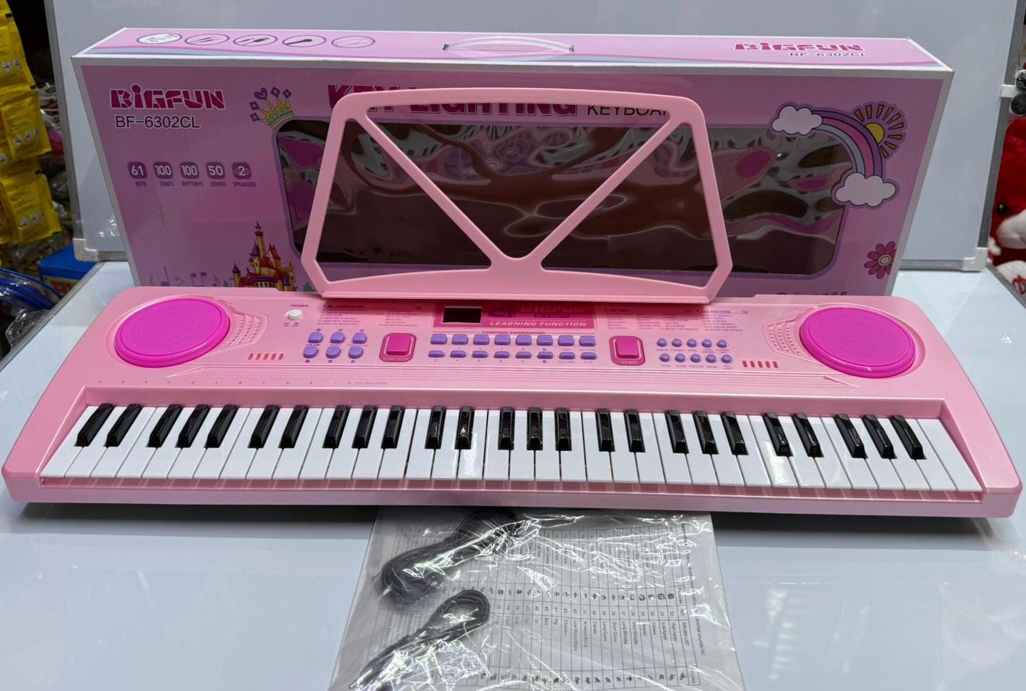 🏆 Grab Now 🏆 61 Keys Rechargeable Electronic Keyboard Piano Portable Music Instrument with Microphone Kids Learning Keyboard