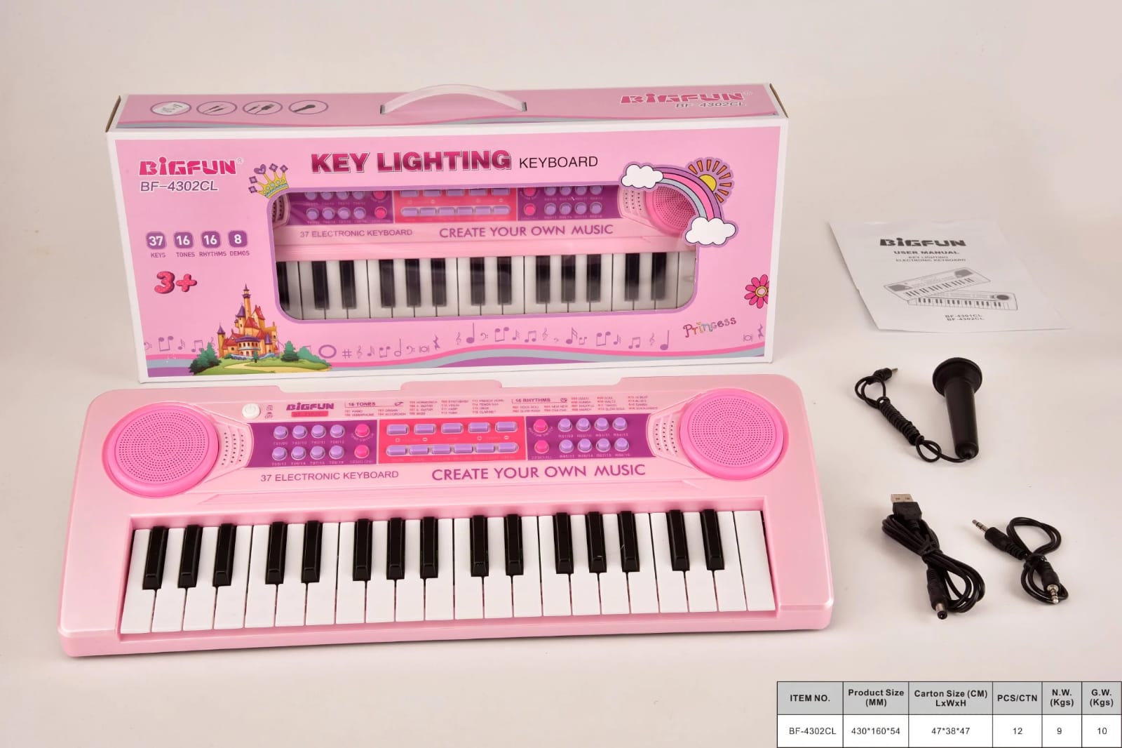 💎 Order Now 💎 37 Keys Rechargeable Electronic Keyboard Piano Portable Music Toy with Microphone Kids Beginner Learning Instrument