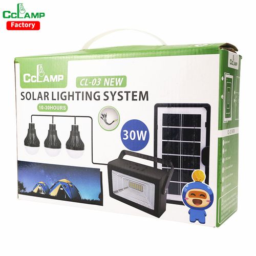 ✨️New in✨️🪄30W Solar Lighting System Cclamp CL-03 Solar Lighting Kit with 3 bulbs and 5 in 1 USB Cable Multifunctional Solar power bank🍂📌The solar kit has a 30W projector light, Power Bank function