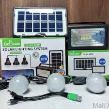 ✨️New in✨️🪄30W Solar Lighting System Cclamp CL-03 Solar Lighting Kit with 3 bulbs and 5 in 1 USB Cable Multifunctional Solar power bank🍂📌The solar kit has a 30W projector light, Power Bank function