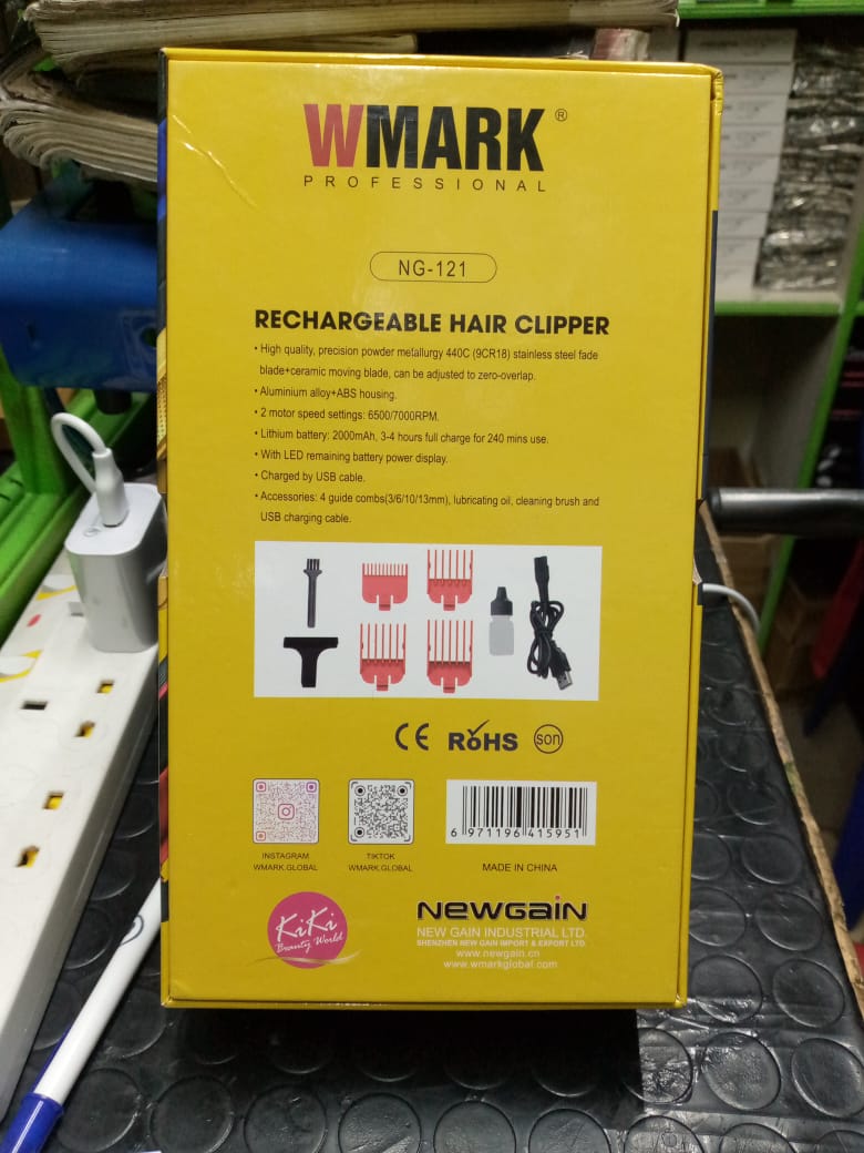 ☑️▪️PREMIUM QUALITY 🌱▪️WMARK NG-121 Ceramic Blade Hair Clipper With LED Display.Precision powder metallurgy 440C (9CR18) stainless steel gradient blade + ceramic moving blade, adjustable to zero over