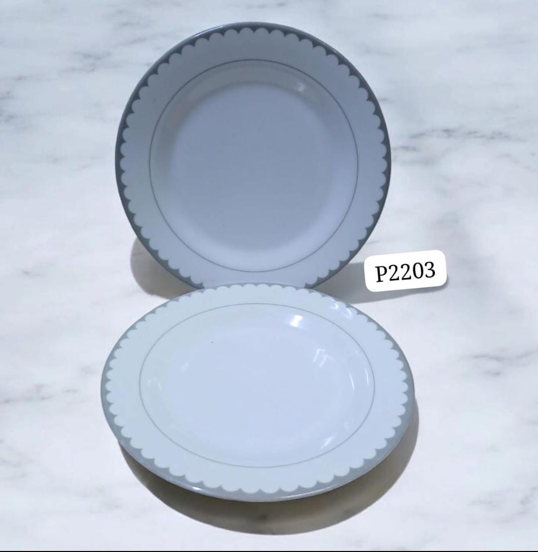 🕳📍PERFECT COMBO 📍🕳12pcs (dozen) 8 Inches Melamine Side Plate Flowered.Lightweight Melamine Round 8 Inch Half Plates/Snacks Plates/Kitchen Crockery (Set of 12 Plates)