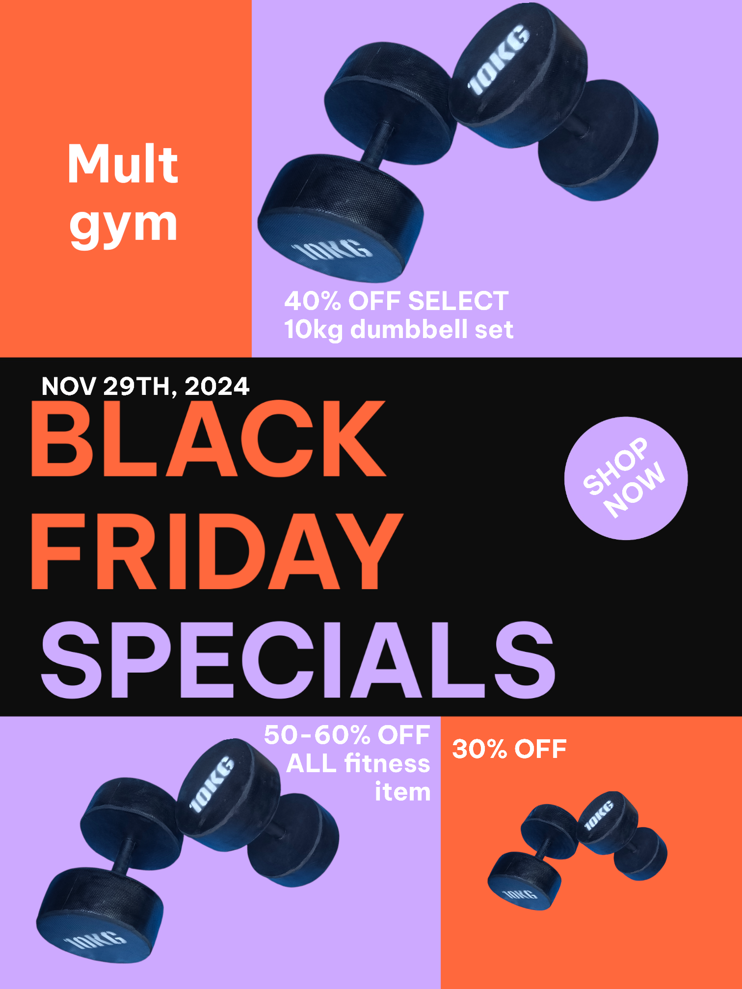 (BIGGEST OFFER OFFER!!!) 10KG DUMBBELL PAIR(set)