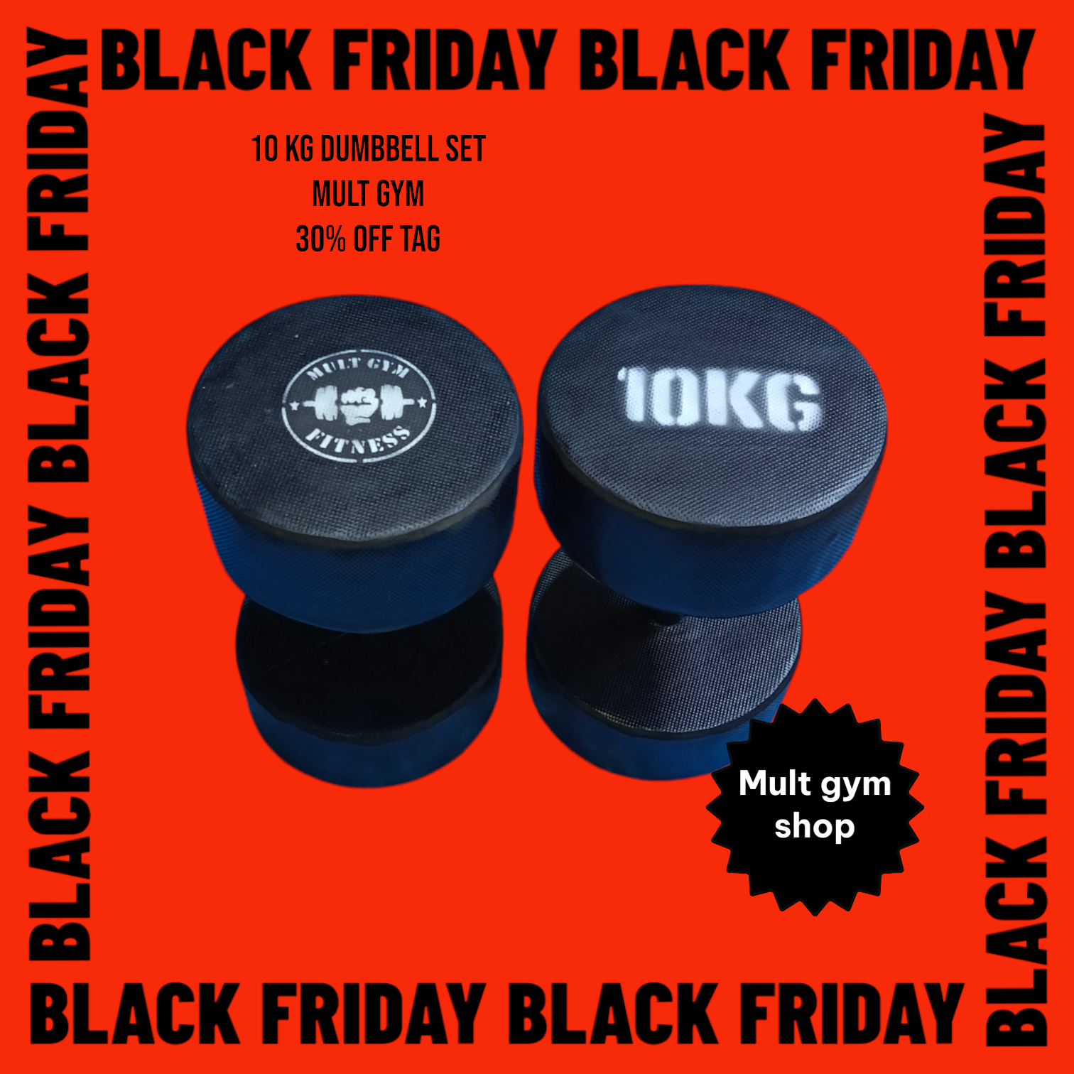 (BIGGEST OFFER!!) 10KG DUMBBELL PAIR(set)