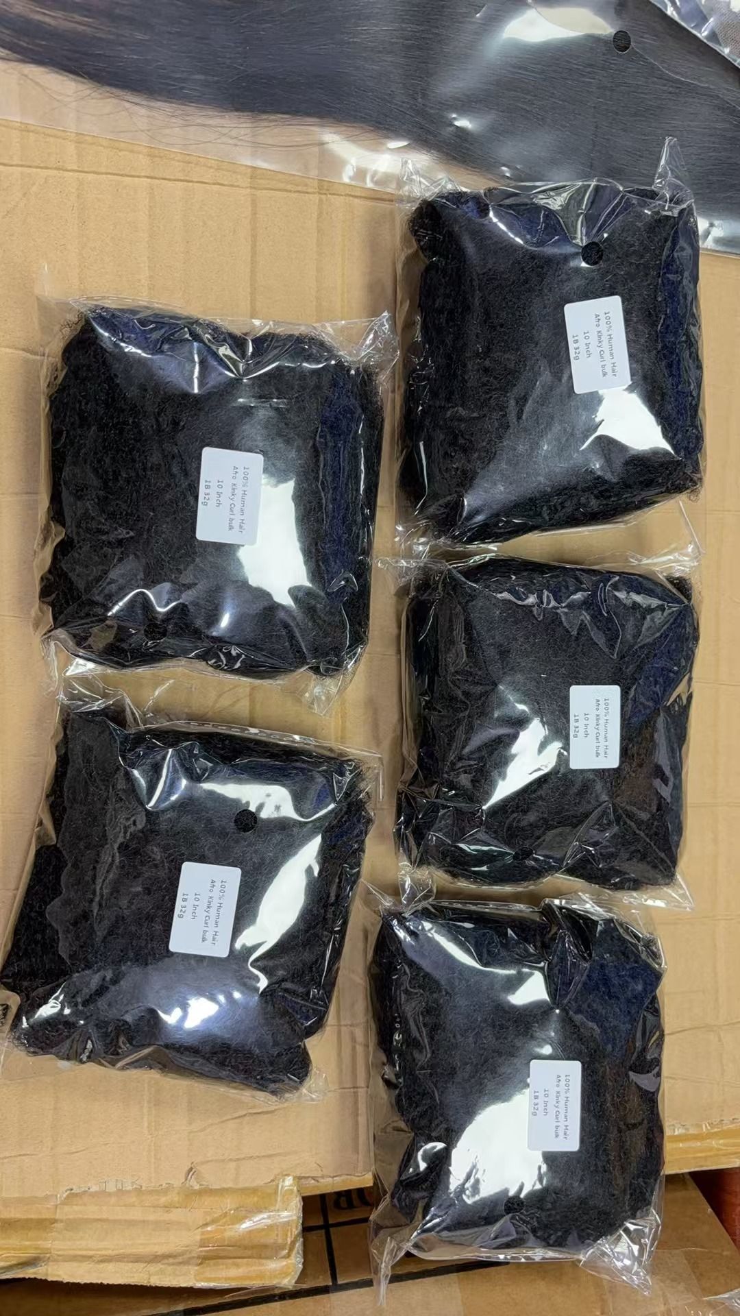 3 pcs kit PROMOTION AFRO KINKY BULK Human Hair Extension Black Color 30g Net Weight 10 inch 12inch