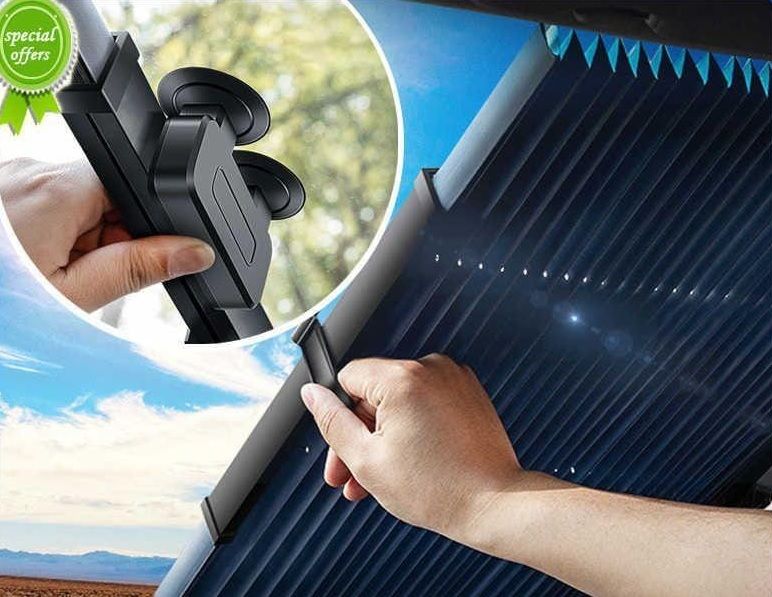 Car Retractoshade Retractable sunshade. Protects car interior from sun heat.