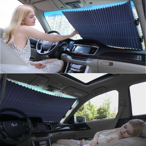 Car Retractoshade Retractable sunshade. Protects car interior from sun heat.