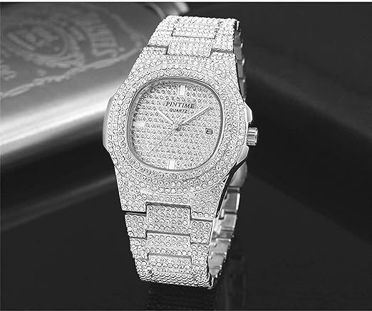 Luxury Unisex Watch Crystal Diamond Watches Big Face Women's Men's Quartz Watch Silver Color Rose Gold Color Stainless Steel Wrist Watch