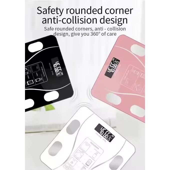 Bluetooth Bathroom Rechargeable Weighing Scale With Temperature CheckIntelligent Digital Bathroom Weigh Scale Body Fat Scale