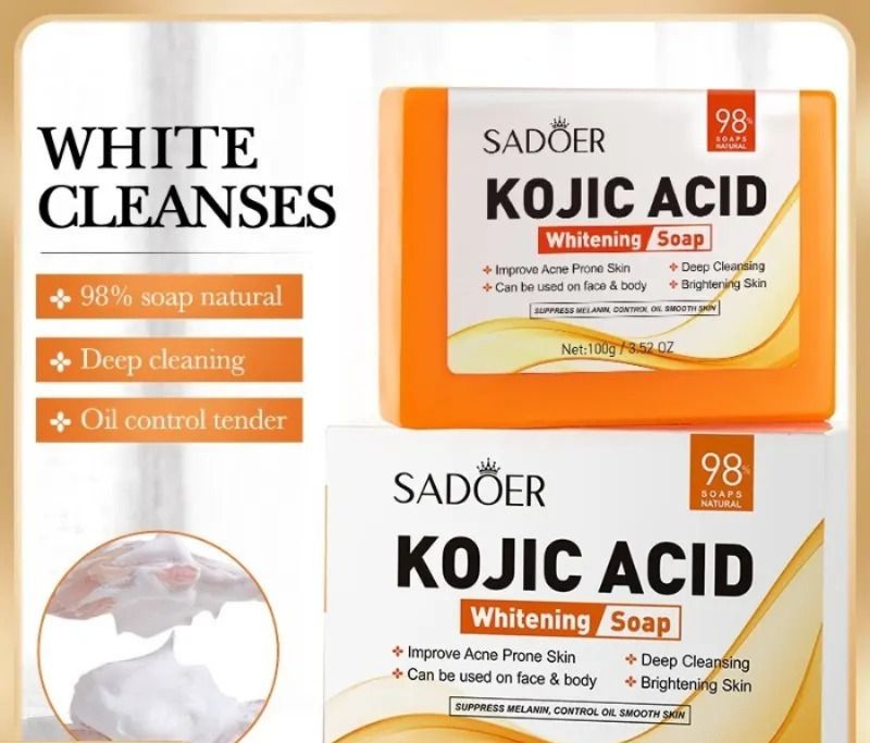 SADOER Kojic Acid Anti Acne Soap Oil Control Brightening Bar Soap Anti Dark Spot Dedicated Skin Deep Cleaning Bathing Soap