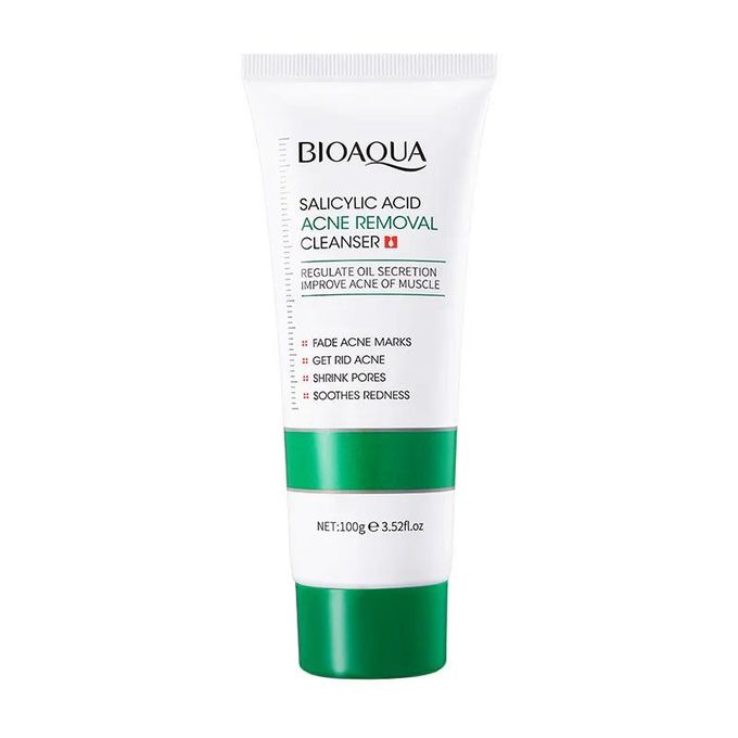 BIOAQUA 3 in 1,Salicylic Acid Acne Treatment,Oil Control Combo, Salicylic Cleanser+Salyclic Essence +Cream 20g Fades Acne Marks, Eliminates Pimples, Soothes Redness, Shrink Pores Black Heads, Pimples