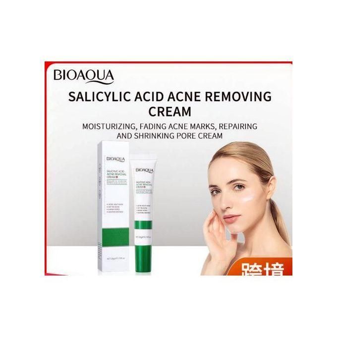 BIOAQUA 3 in 1,Salicylic Acid Acne Treatment,Oil Control Combo, Salicylic Cleanser+Salyclic Essence +Cream 20g Fades Acne Marks, Eliminates Pimples, Soothes Redness, Shrink Pores Black Heads, Pimples