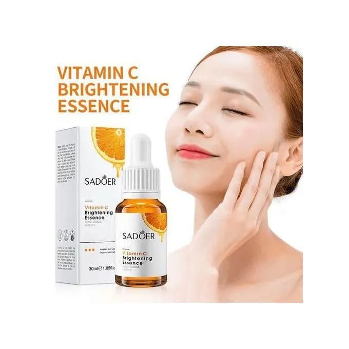 SADOER 5Pcs Skincare Vitamin C Whitening Skin Care Set: Face Cream + Serum + Eye Cream +Lip Balm & Cleanser Reduce Wrinkles, Smoothens Face, and Improves Skin Texture Set