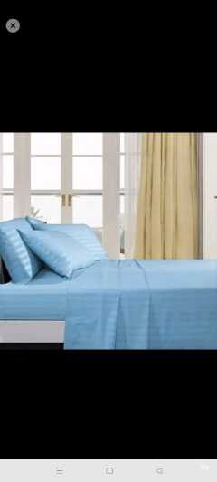 4pcs of 6*7 luxury cotton stripped bedsheets set (2pillowcases and 2pc bedsheets ) bedding set plain white