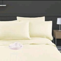 4pcs of 6*7 luxury cotton stripped bedsheets set (2pillowcases and 2pc bedsheets ) bedding set plain white