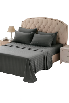 4pcs of 6*7 luxury cotton stripped bedsheets set (2pillowcases and 2pc bedsheets ) bedding set plain white