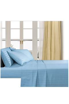 4pcs of 6*7 luxury cotton stripped bedsheets set (2pillowcases and 2pc bedsheets ) bedding set plain white