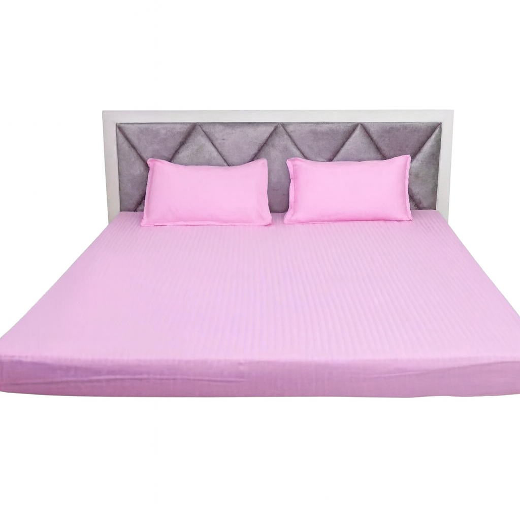 4pcs of 6*7 luxury cotton stripped bedsheets set (2pillowcases and 2pc bedsheets ) bedding set plain white