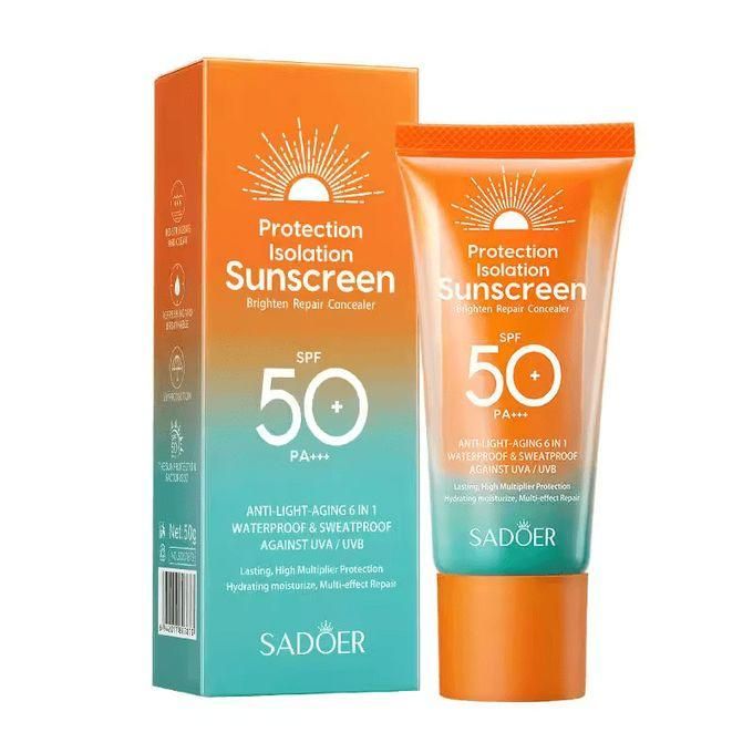 SADOER Sunscreen SPF 50, Anti Light Aging, Moisturizing Multiple Protection Effect Sunscreen Anti Light Aging, Moisturizing Multiple Protection Effect Sunscreen, Water Proof, Moisturizing And Brighten