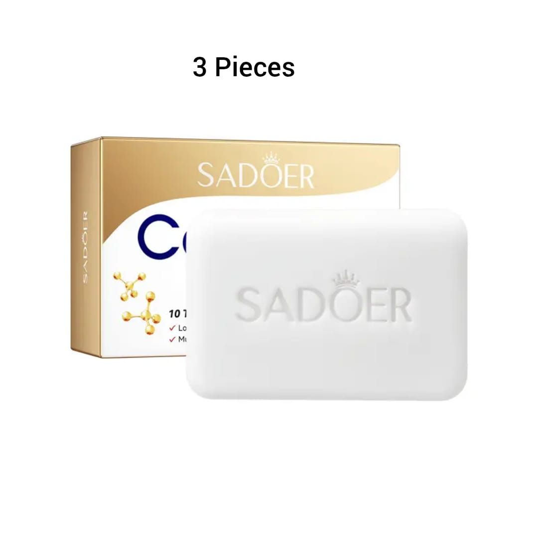 SADOER Organic Skin Care Collagen Facial Soap Made With 100% Pure Natural Active Collagen Beauty Soap