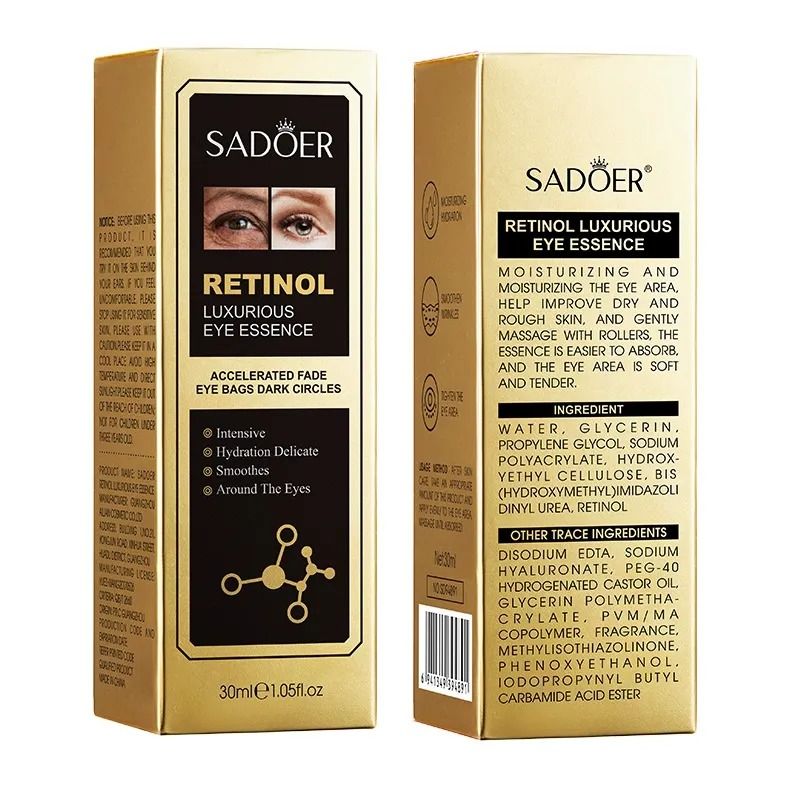SADOER Luxury Eyes Essence Serum Eye Care Moisturizer Anti Wrinkle Skin Care Serum Anti Aging Retinol Repair Eye Serum Retinol Eye Serum Dark CirclesRetinol Serum Firming Brightening AntiAging eye bag