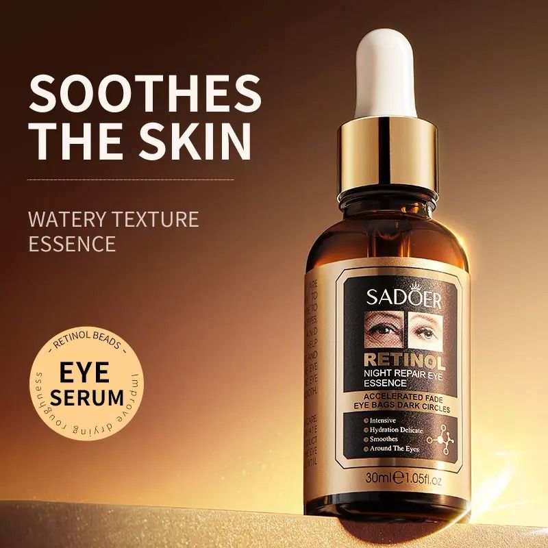 SADOER Luxury Eyes Essence Serum Eye Care Moisturizer Anti Wrinkle Skin Care Serum Anti Aging Retinol Repair Eye Serum Retinol Eye Serum Dark CirclesRetinol Serum Firming Brightening AntiAging eye bag