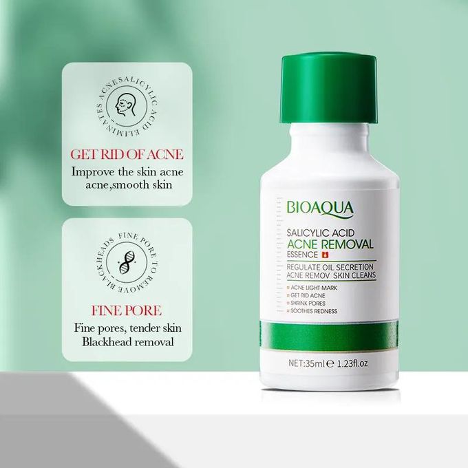 BIOAQUA 2  in 1,Salicylic Acid Acne Treatment,Oil Control Combo, Salicylic Cream 20 g +Salyclic Essence  Fades Acne Marks, Eliminates Pimples, Soothes Redness, Shrink Pores Black Heads, Pimples