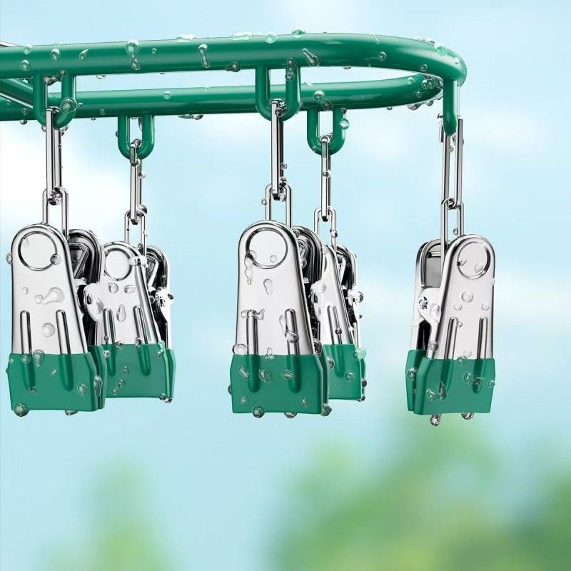 Stainless Steel Multi-purpose Clothes Hanger Windproof Traceless Household Clip Sock Rack Underwear Hanger Rack  Hanging Clothes Rack