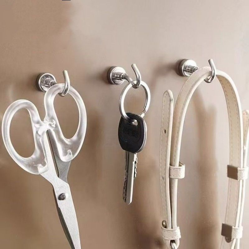 2PCS Magnetic Suction Hook Kitchen Refrigerator Storage Seamless  Hole Free Magnetic Suction Cup Holder Strong Magnetic Hook
