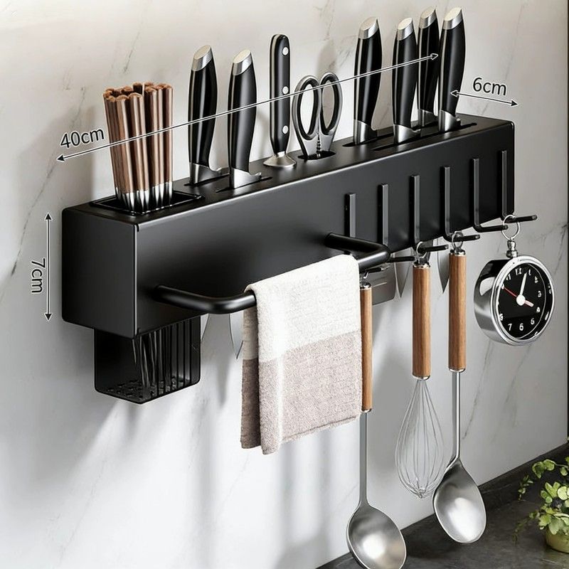 Non perforated ﻿Knife Blocks Knife Storag durable knife holder kitchen storage rack kitchen supplies multifunctional wall mounted chopstick tube vegetable cutting tool storage