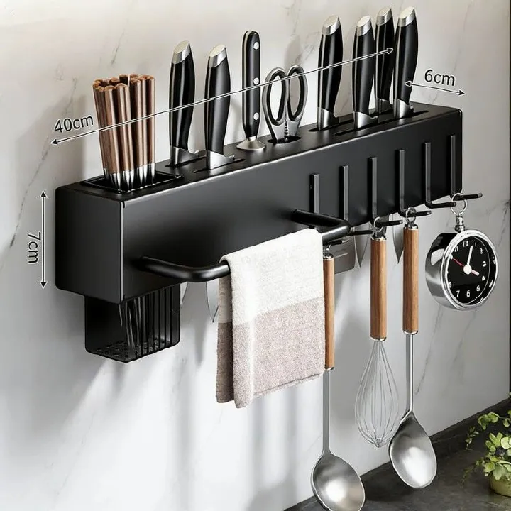 Non perforated ﻿Knife Blocks Knife Storag durable knife holder kitchen storage rack kitchen supplies multifunctional wall mounted chopstick tube vegetable cutting tool storage