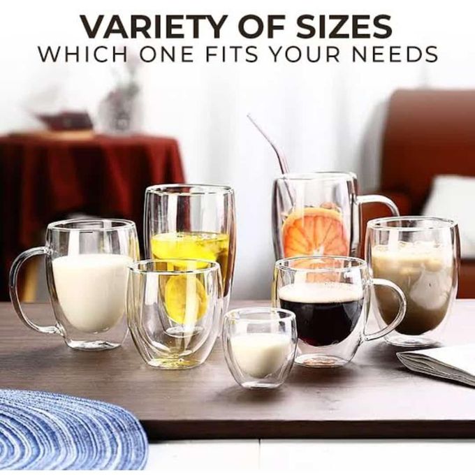 Double Wall Borosilicate glass 450ml 4 pcs