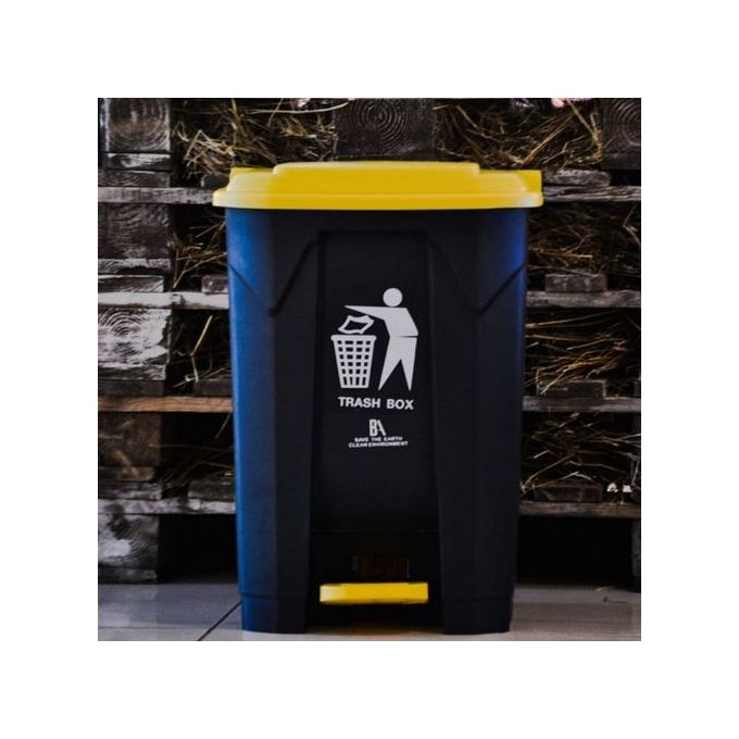 Bon Appetit Black And Yellow Pedal Waste Bin 100 Liters